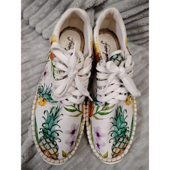 Free People Jackson Tropical Pineapple Print Espadrille Sneakers US tennis 6.5 - Picture 6 of 8